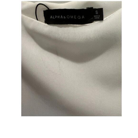 Alpha & Omega White Ruffle Sleeve Blouse - Size Small - Picture 4 of 4